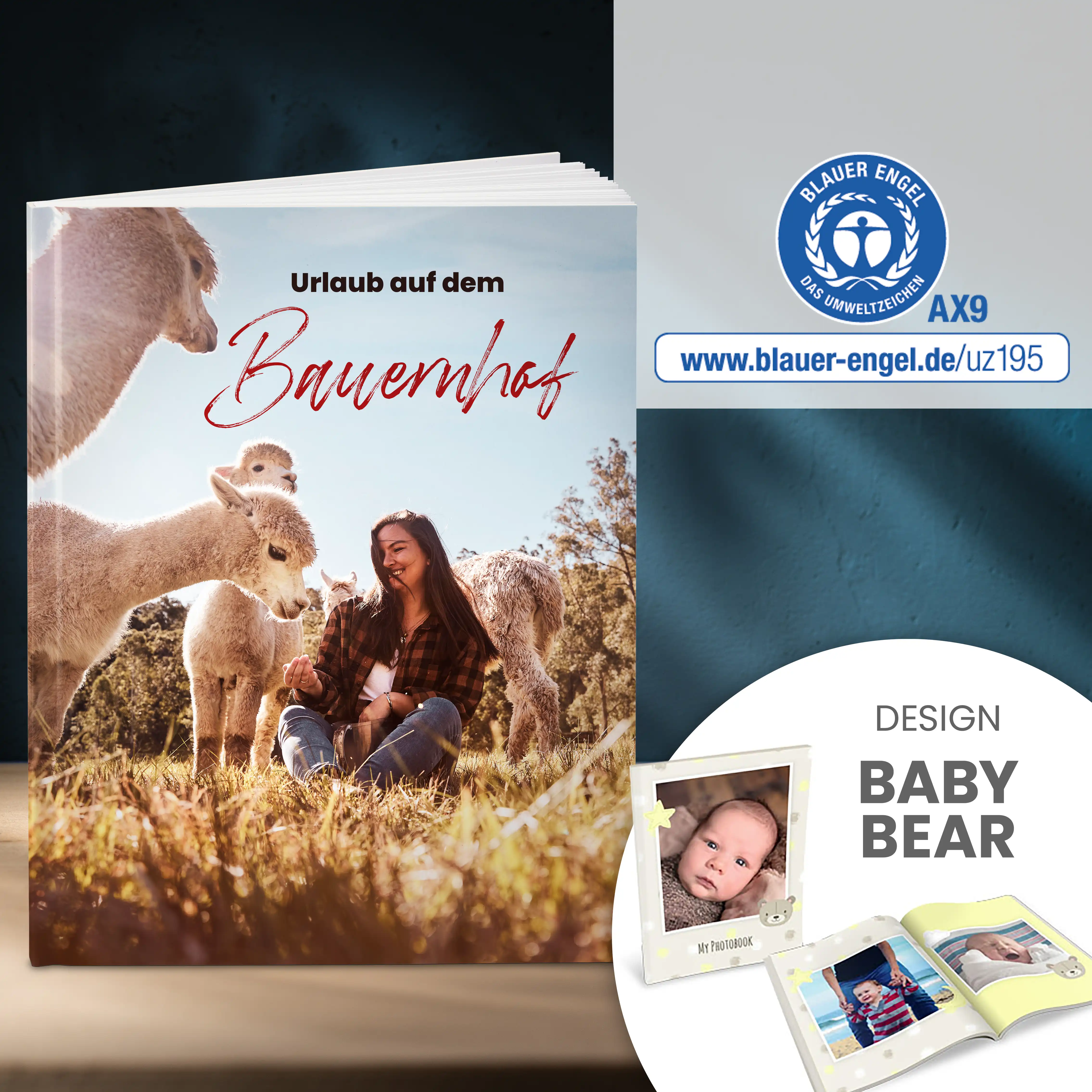 Recycling Pur Fotobuch A4 hoch | Baby Bear