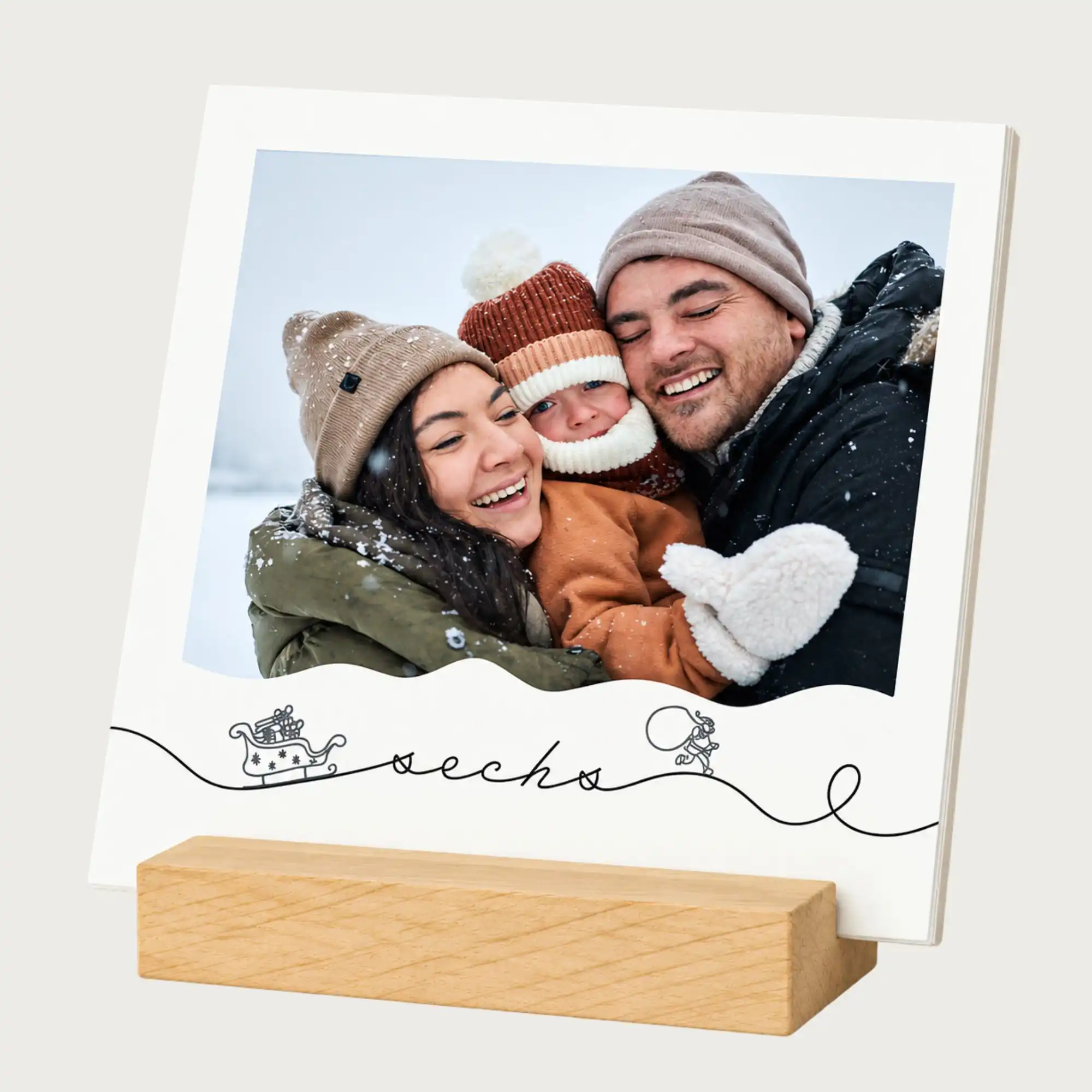 Foto Adventskalender im Holzaufsteller (13×13 cm)